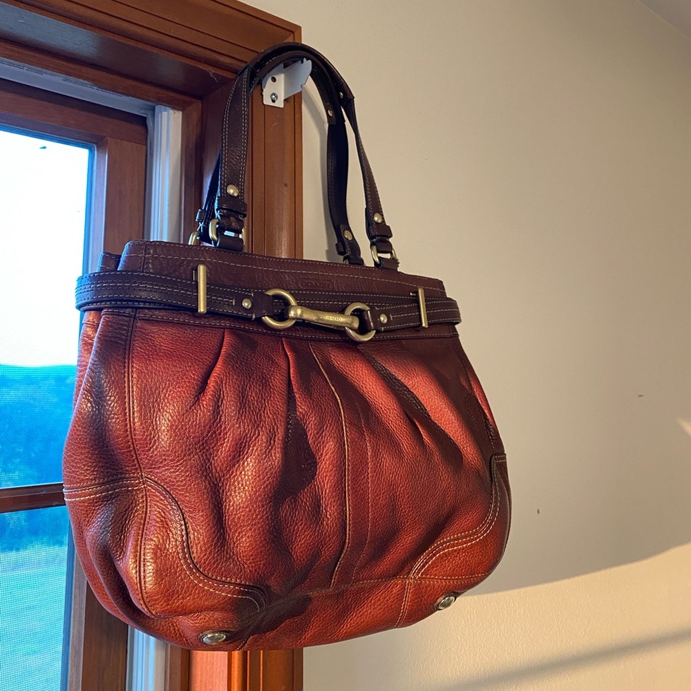 Vintage Coach Hampton Brown Pebble Purse